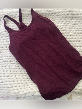 lululemon athletica Ebb Plum Red Maroon  Ribbed Tank Top